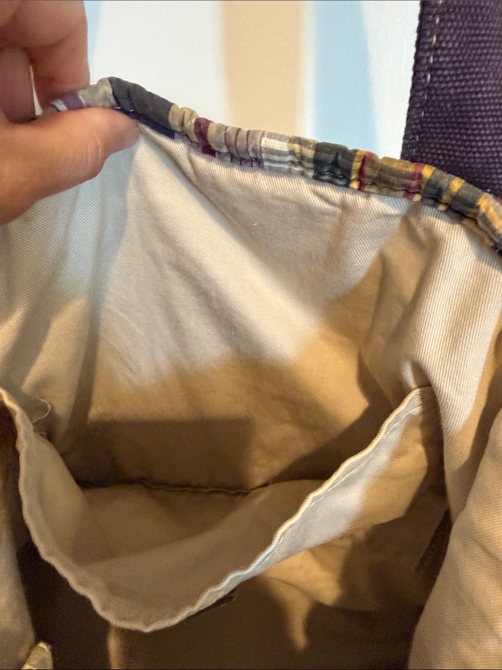 J.Crew Vintage Madras Patchwork Canvas Tote Bag - Picture 4 of 9